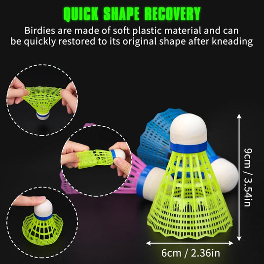 Hysagtek 12 Pcs Badminton Shuttlecocks Badminton Birdie, Indoor Outdoor Sport Ball Training Exercise Gym Fitness Game - happygetfit.com