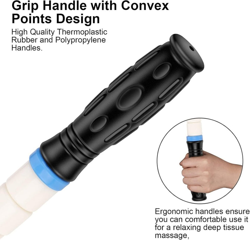 Load image into Gallery viewer, iGreely Foamroller 17 inch, iGreely massagerol met dubbele handgreep, bultontwerp massageroller, spierroller stick aanbevolen door fysiotherapeuten bevordert herstel snelle verlichting voor krampen - happygetfit.com
