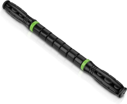iGreely Foamroller 17 inch, iGreely massagerol met dubbele handgreep, bultontwerp massageroller, spierroller stick aanbevolen door fysiotherapeuten bevordert herstel snelle verlichting voor krampen - happygetfit.com