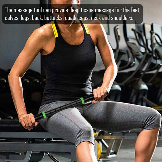 iGreely Premium Muscle Roller the Ultimate Massage Roller Stick 17 Inches Recommended By Physical Therapists Promotes Recovery Fast Relief for Cramps Soreness Tight Muscles Black - happygetfit.com