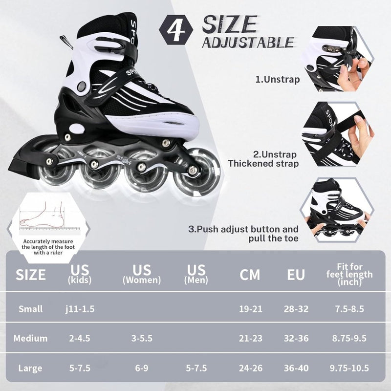 Load image into Gallery viewer, Inline skates voor kinderen, in grootte verstelbare inline skates voor kinderen, volwassenen, meisjes en jongens, inline skates, rolschaatsen voor binnen en buiten - happygetfit.com
