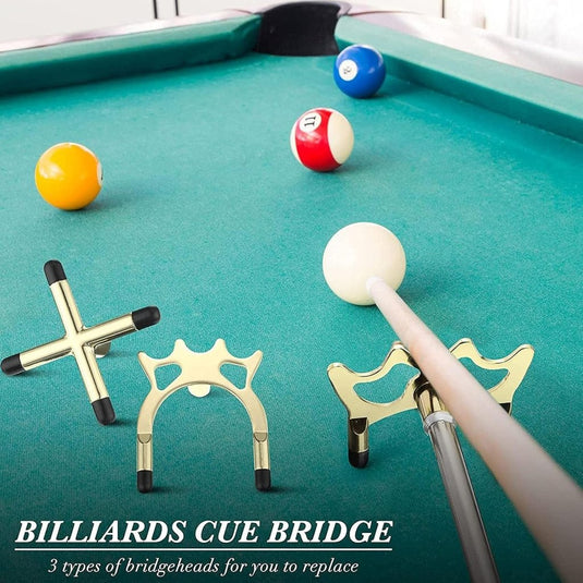 Intrekbare biljart keubrug met 3 messing brugkoppen - happygetfit.com