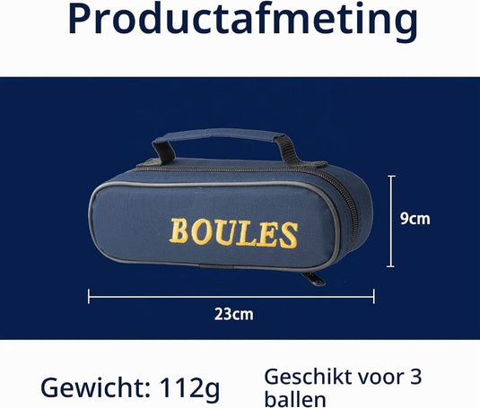 Jeu de boules draagtas voor 8 ballen van waterbestendig nylon met verstelbare schouderriem – petanque opbergtas – boules accessoires - happygetfit.com