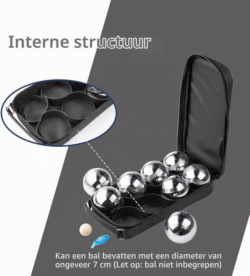 Carica l’immagine nel visualizzatore della galleria, Jeu de boules draagtas voor 8 ballen van waterbestendig nylon met verstelbare schouderriem – petanque opbergtas – boules accessoires - happygetfit.com

