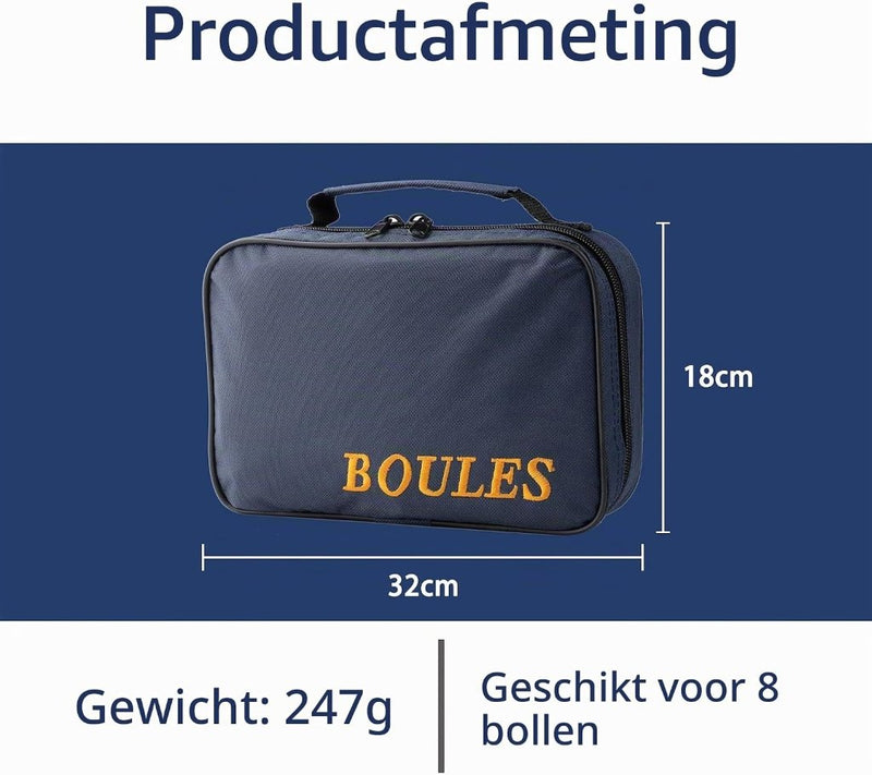 Carica l’immagine nel visualizzatore della galleria, Jeu de boules draagtas voor 8 ballen van waterbestendig nylon met verstelbare schouderriem – petanque opbergtas – boules accessoires - happygetfit.com
