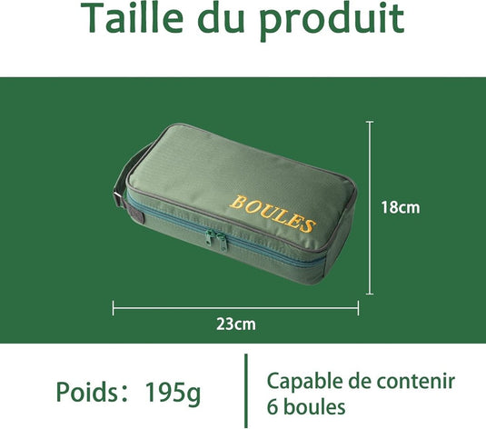Jeu de boules draagtas voor 8 ballen van waterbestendig nylon met verstelbare schouderriem – petanque opbergtas – boules accessoires - happygetfit.com
