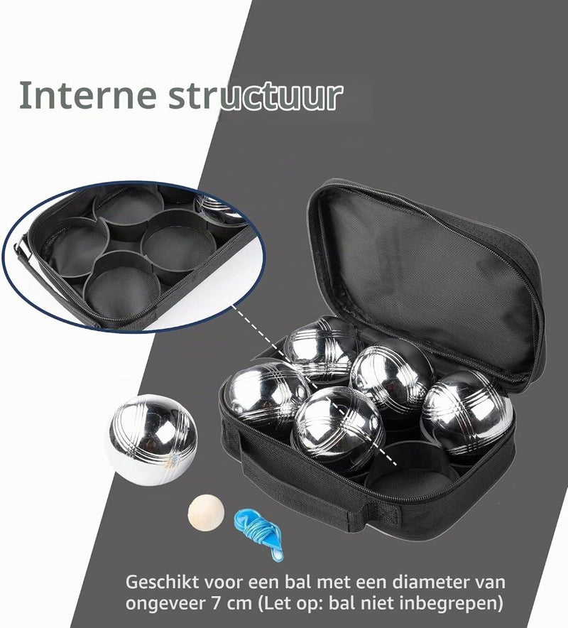 Carica l’immagine nel visualizzatore della galleria, Jeu de boules draagtas voor 8 ballen van waterbestendig nylon met verstelbare schouderriem – petanque opbergtas – boules accessoires - happygetfit.com
