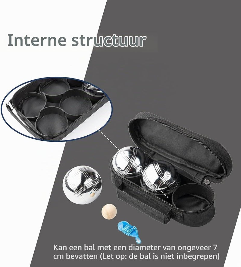 Carica l’immagine nel visualizzatore della galleria, Jeu de boules draagtas voor 8 ballen van waterbestendig nylon met verstelbare schouderriem – petanque opbergtas – boules accessoires - happygetfit.com
