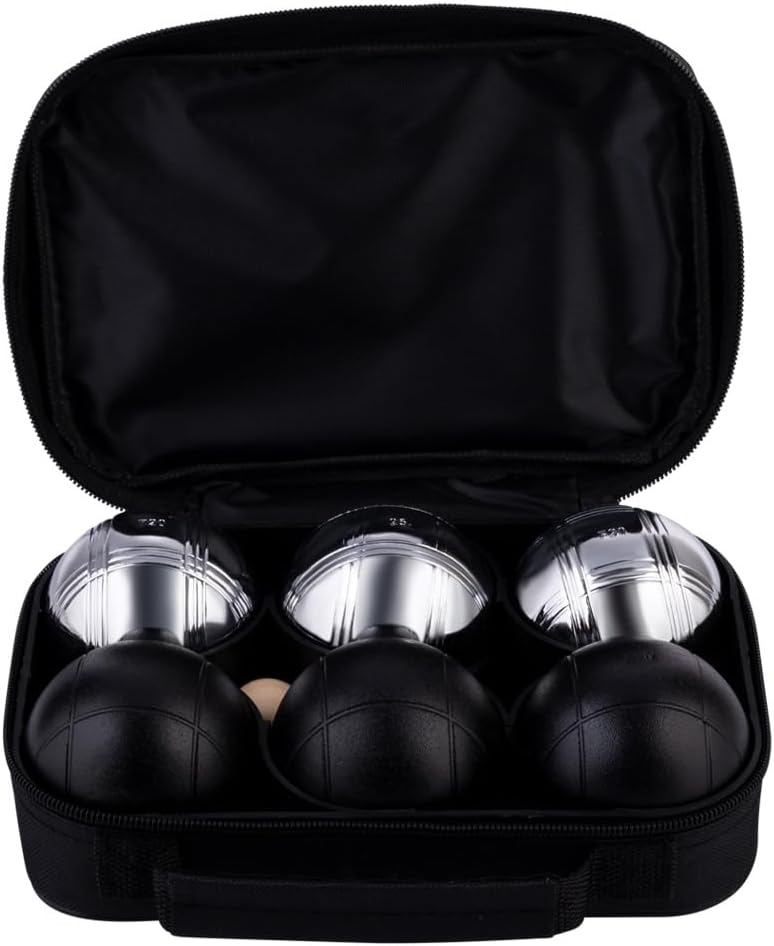 Bild im Galerie-Viewer laden, Jeu de boules set met 6 metalen ballen van 74 mm inclusief draagtas – petanque ballen – buitenspel - happygetfit.com
