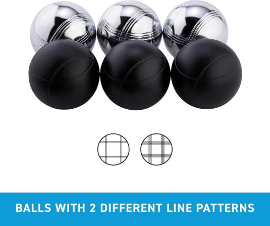 Jeu de boules set met 6 metalen ballen van 74 mm inclusief draagtas – petanque ballen – buitenspel - happygetfit.com