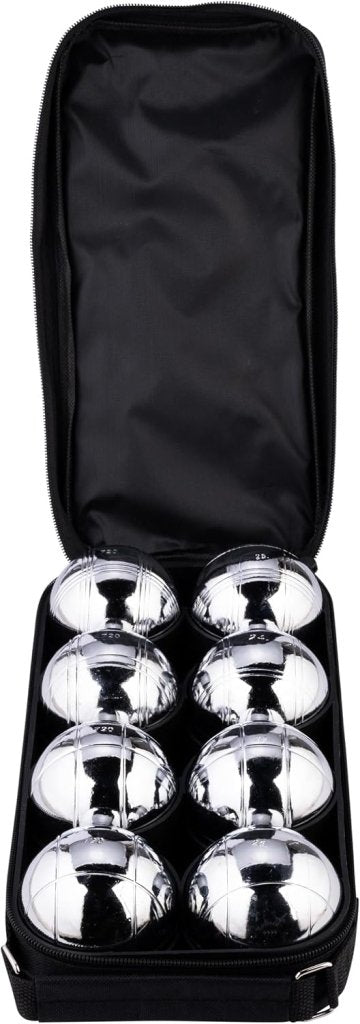 Jeu de boules set met 8 metalen ballen van 74 mm inclusief draagtas en meetlint – petanque – buitenspellen - happygetfit.com