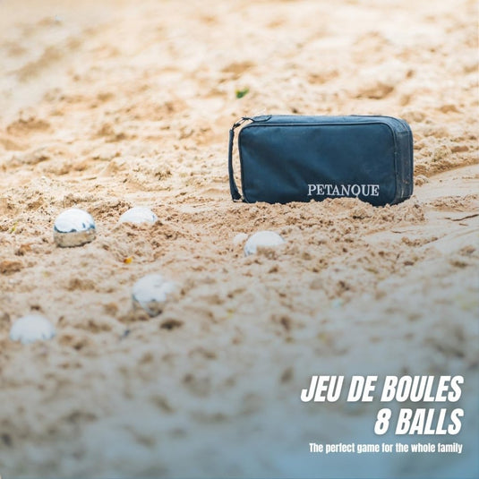 Jeu de boules set met 8 metalen ballen van 74 mm inclusief draagtas en meetlint – petanque – buitenspellen - happygetfit.com