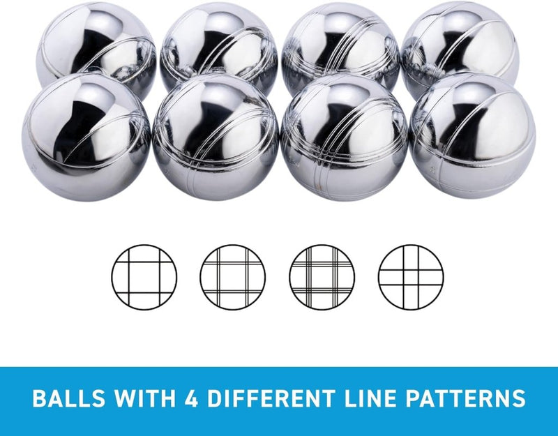 Load image in Gallery Viewer, Jeu de boules set met 8 metalen ballen van 74 mm inclusief draagtas en meetlint – petanque – buitenspellen - happygetfit.com
