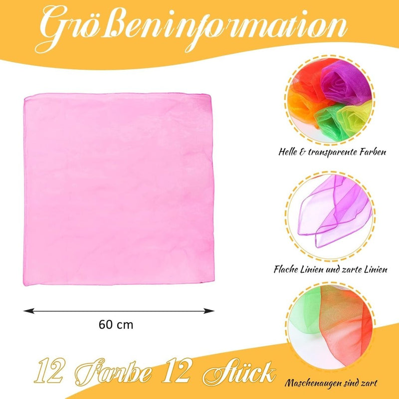 Load image into Gallery viewer, jongleerdoeken 60 x 60 cm – oranje dansdoeken voor kinderen, spel en beweging - happygetfit.com
