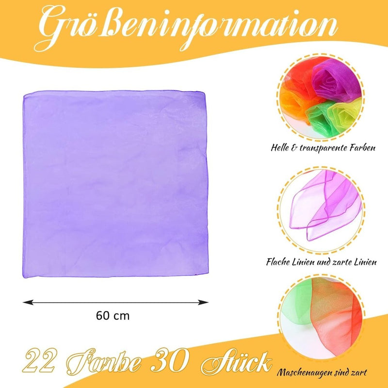 Load image into Gallery viewer, jongleerdoeken 60 x 60 cm – oranje dansdoeken voor kinderen, spel en beweging - happygetfit.com
