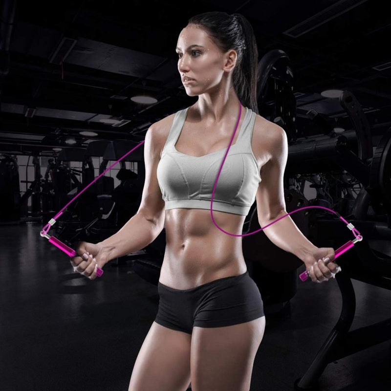 Laad afbeelding in Galerijviewer, Jump Rope, Wastou Speed Jumping Rope for Training Fitness Exercise, Adjustable Adults Workout Skipping Rope for Men, Women, Kids, Girls - happygetfit.com
