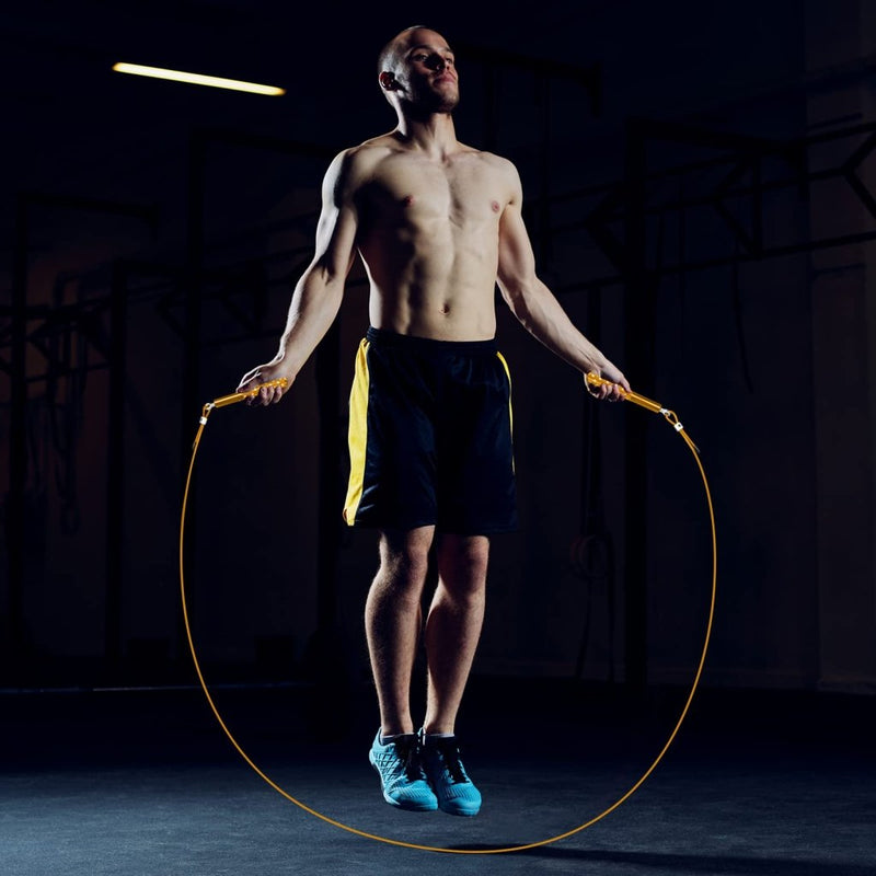 Laad afbeelding in Galerijviewer, Jump Rope, Wastou Speed Jumping Rope for Training Fitness Exercise, Adjustable Adults Workout Skipping Rope for Men, Women, Kids, Girls - happygetfit.com
