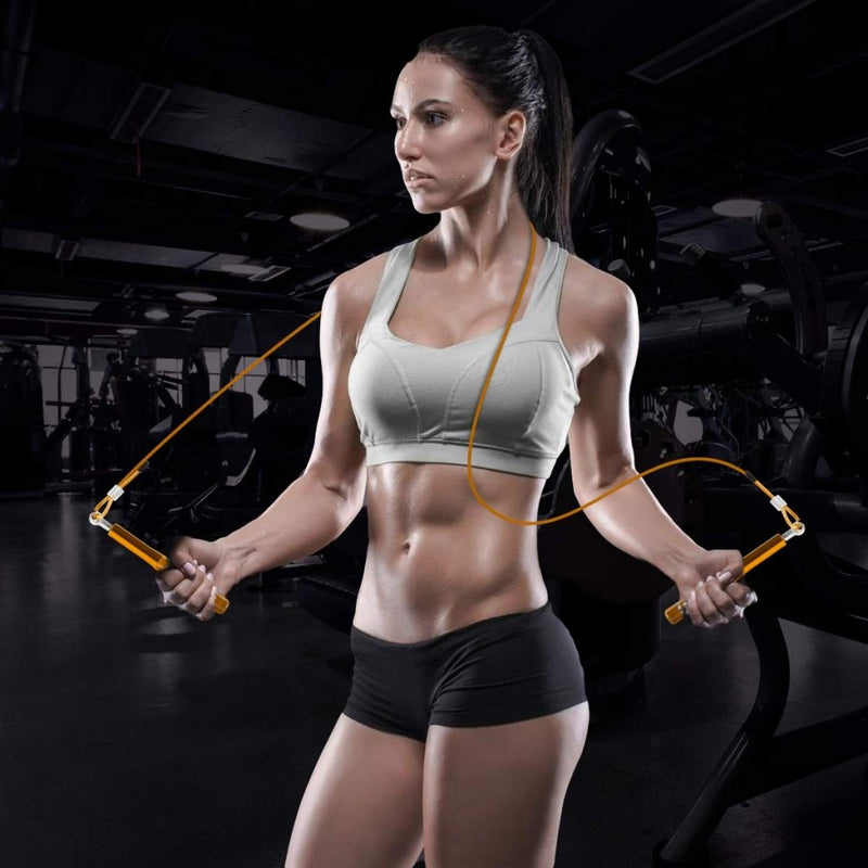 Laad afbeelding in Galerijviewer, Jump Rope, Wastou Speed Jumping Rope for Training Fitness Exercise, Adjustable Adults Workout Skipping Rope for Men, Women, Kids, Girls - happygetfit.com
