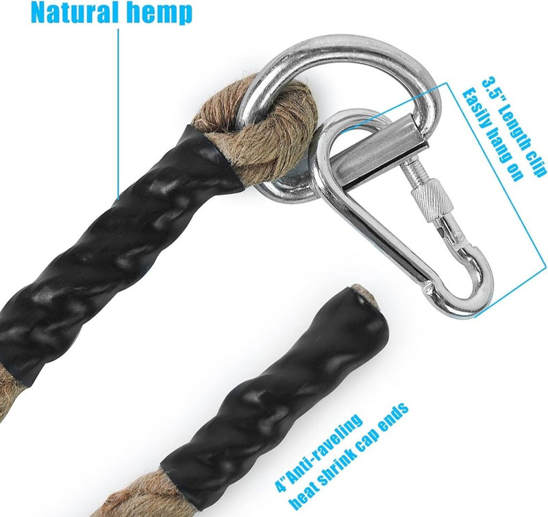 Load image into Gallery viewer, Jute klimtouw met karabijnhaak – 30/40/50 mm trainingstouw voor kracht en fitness - happygetfit.com
