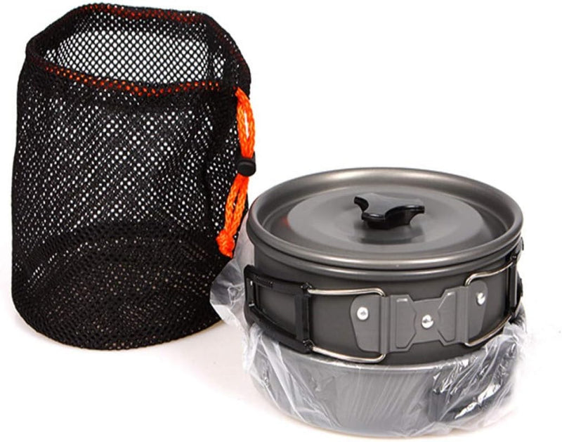 Laad afbeelding in Galerijviewer, JZK Camp Cookware 2-3 People Set, Pan Pot Teapot Lightweight Outdoor Portable Camping Cooker Set for Trekking Hiking BBQ Picnic Campfire - happygetfit.com

