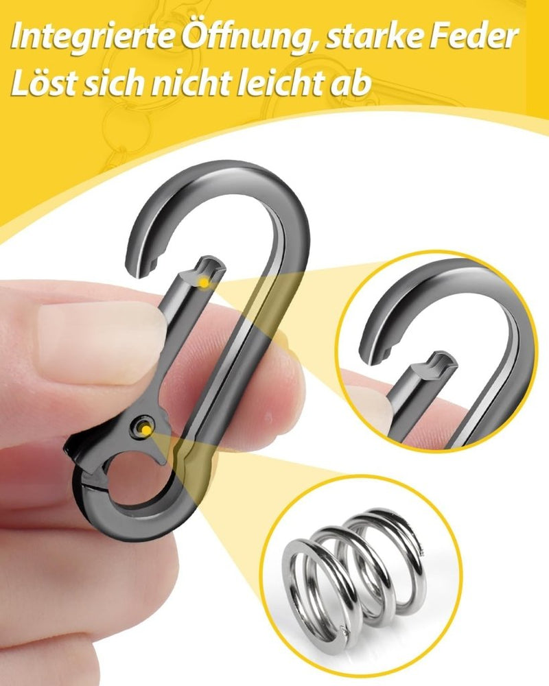 Załaduj obraz do przeglądarki galerii, Karabiner Sleutelhangers 3 Stuks met Sleutelring 4,7 cm – Sleutelhanger – Karabijnhaak - happygetfit.com
