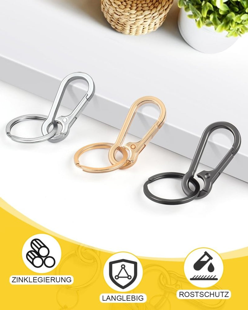 Załaduj obraz do przeglądarki galerii, Karabiner Sleutelhangers 3 Stuks met Sleutelring 4,7 cm – Sleutelhanger – Karabijnhaak - happygetfit.com
