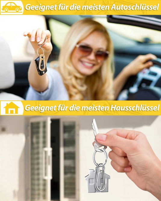 Karabiner Sleutelhangers 3 Stuks met Sleutelring 4,7 cm – Sleutelhanger – Karabijnhaak - happygetfit.com