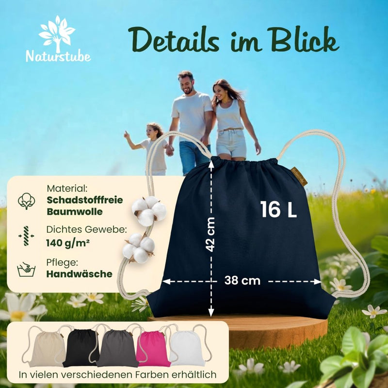 Chargez l'image dans la visionneuse de la galerie, Katoenen gymtas naturel met trekkoord 140 g/m² – sporttas – rugzak - happygetfit.com
