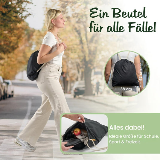 Katoenen gymtas naturel met trekkoord 140 g/m² – sporttas – rugzak - happygetfit.com