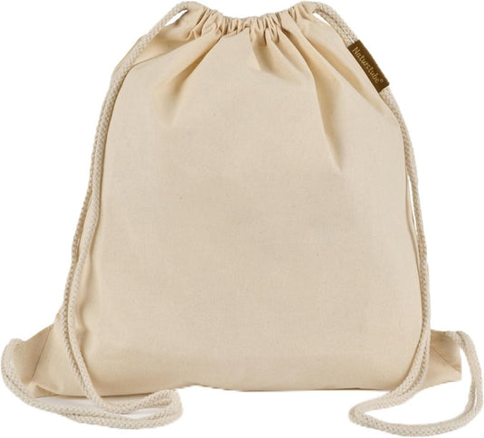 Katoenen gymtas naturel met trekkoord 140 g/m² – sporttas – rugzak - happygetfit.com