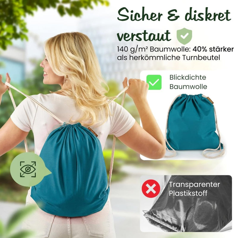 Chargez l'image dans la visionneuse de la galerie, Katoenen gymtas naturel met trekkoord 140 g/m² – sporttas – rugzak - happygetfit.com
