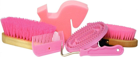 KERBL Reinigingsrugzak (roze, doorzichtige rugzak, paardenverzorgingsset, schoonmaakgereedschap) 321358 - happygetfit.com