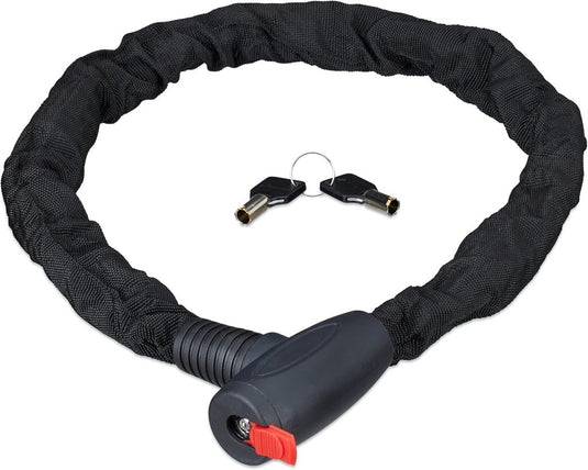Kettingslot 100 cm zwart met 2 sleutels - happygetfit.com