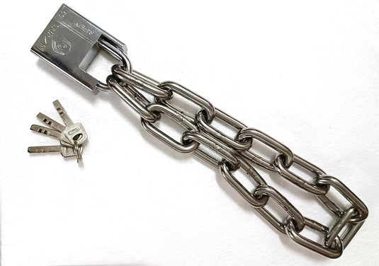 Kettingslot 8 mm zilver met hangslot en 4 sleutels - happygetfit.com