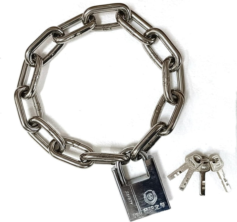 Chargez l'image dans la visionneuse de la galerie, Kettingslot 8 mm zilver met hangslot en 4 sleutels - happygetfit.com
