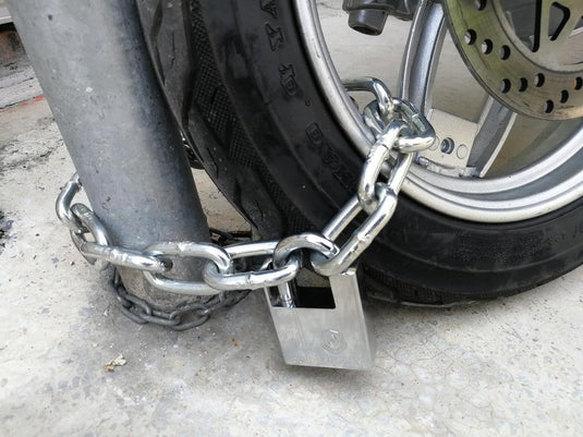 Kettingslot 8 mm zilver met hangslot en 4 sleutels - happygetfit.com