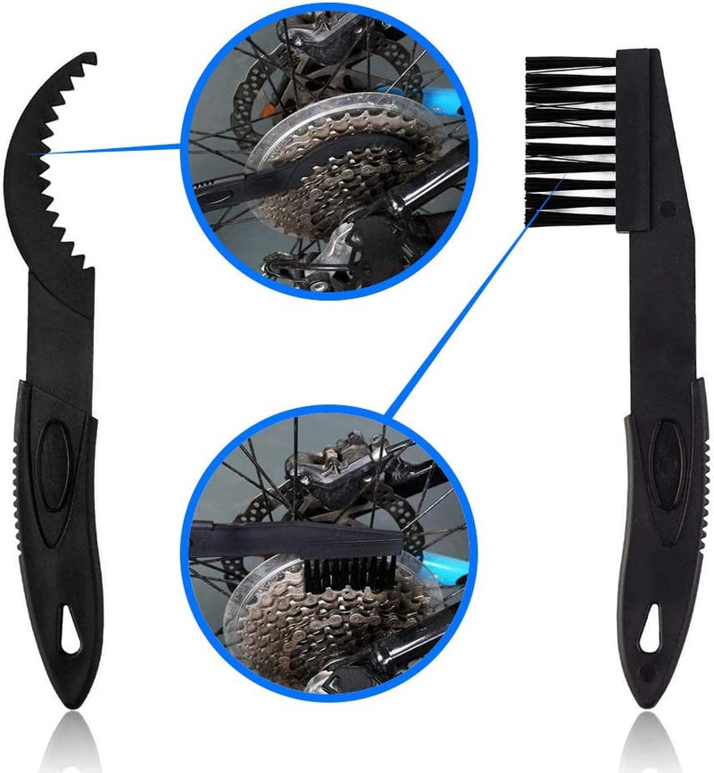 Load image into Gallery viewer, Kettingsreiningsborstel Set van MMOBIEL – 4 Stuks Reiningsborstel – Kettingreiniger Set voor Motor, Fiets en Mountainbike – Ketting Clean Tool – Fietskettingen, Motorkettingen Reiningsborstelset - happygetfit.com
