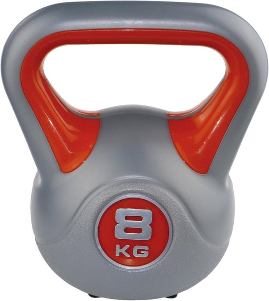 kettlebell fit rood/grijs 8 kg - happygetfit.com
