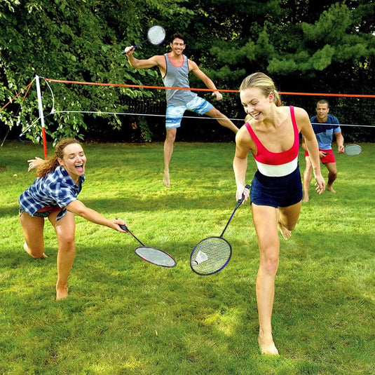 KH 2-4 Player Badminton Rackets Set,Lightweight & Sturdy,Beach Backyard Game,Indoor Outdoor Sports,Racquets,Shuttlecocks & Carry Bag Included - happygetfit.com