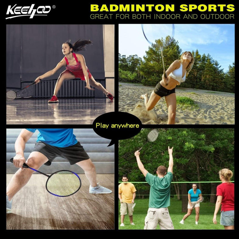 Load image into Gallery viewer, KH 2-4 Player Badminton Rackets Set,Lightweight &amp; Sturdy,Beach Backyard Game,Indoor Outdoor Sports,Racquets,Shuttlecocks &amp; Carry Bag Included - happygetfit.com
