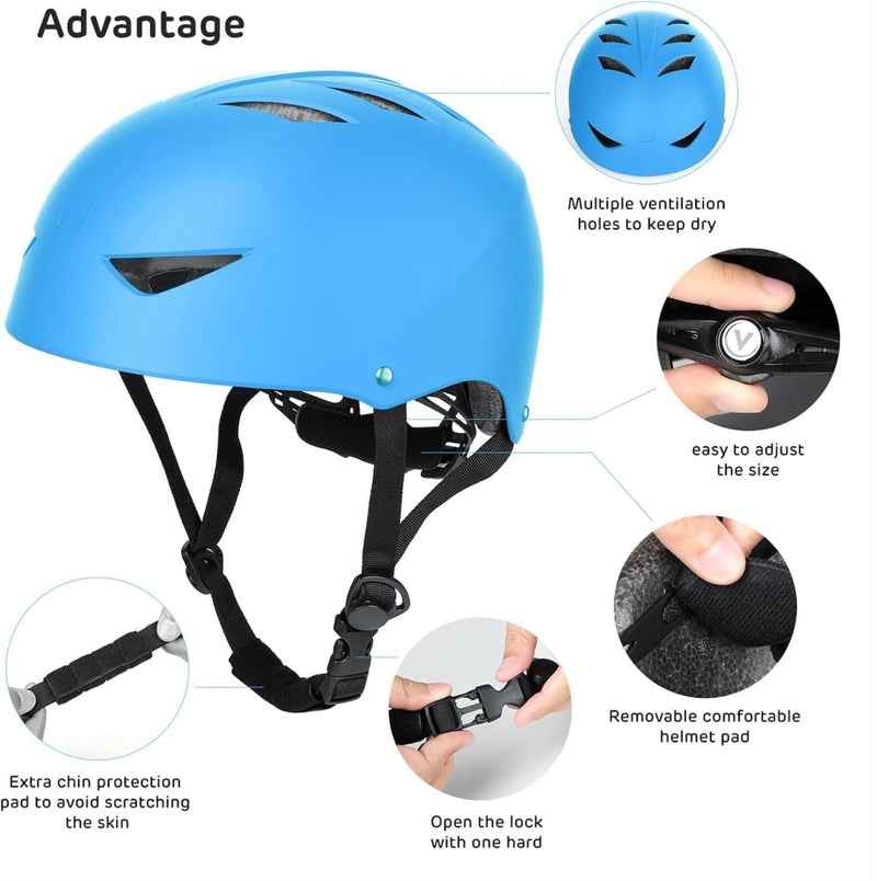 Laad afbeelding in Galerijviewer, Kids Helm en Pads Set Leeftijd 5-15 Jaar Kids Skateboard Helm Kniebeschermers Elleboog Pads Pols Pads voor Roller Scooter Fietsen Schaatsen - happygetfit.com
