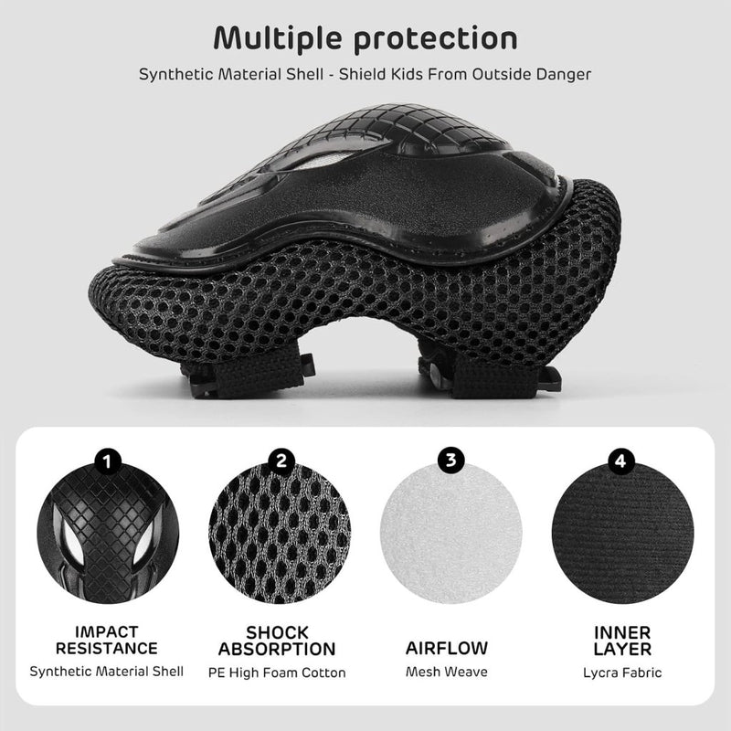 Laad afbeelding in Galerijviewer, Kids Helm en Pads Set Leeftijd 5-15 Jaar Kids Skateboard Helm Kniebeschermers Elleboog Pads Pols Pads voor Roller Scooter Fietsen Schaatsen - happygetfit.com
