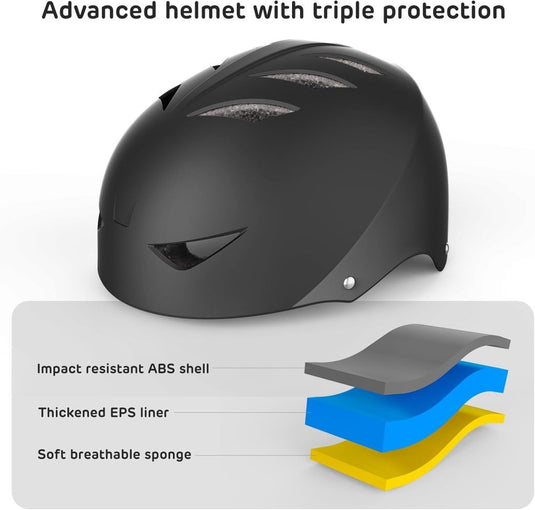 Kids Helm en Pads Set Leeftijd 5-15 Jaar Kids Skateboard Helm Kniebeschermers Elleboog Pads Pols Pads voor Roller Scooter Fietsen Schaatsen - happygetfit.com