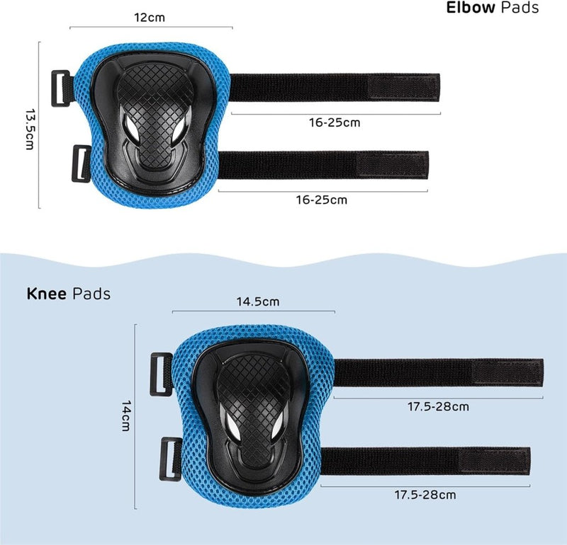 Laad afbeelding in Galerijviewer, Kids Helm en Pads Set Leeftijd 5-15 Jaar Kids Skateboard Helm Kniebeschermers Elleboog Pads Pols Pads voor Roller Scooter Fietsen Schaatsen - happygetfit.com
