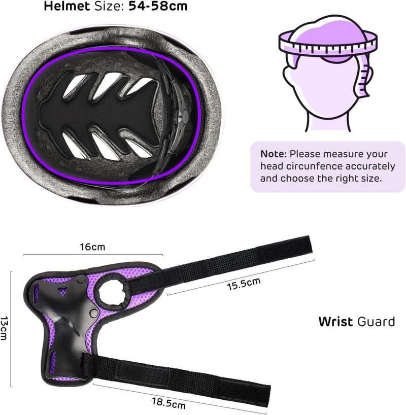 Laad afbeelding in Galerijviewer, Kids Helm en Pads Set Leeftijd 5-15 Jaar Kids Skateboard Helm Kniebeschermers Elleboog Pads Pols Pads voor Roller Scooter Fietsen Schaatsen - happygetfit.com
