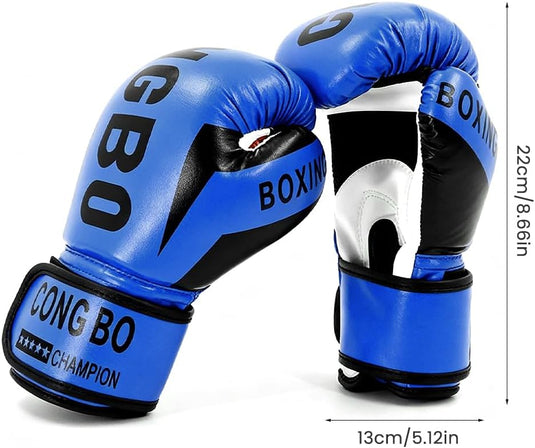 Kinder bokshandschoenen 6 oz van PU leer met ademende voering voor 3 tot 12 jaar – kickbokshandschoenen – vechtsportuitrusting - happygetfit.com