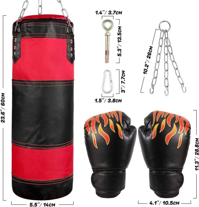 Laad afbeelding in Galerijviewer, Kinder bokszak set 7-in-1 ongevuld 60 cm - happygetfit.com
