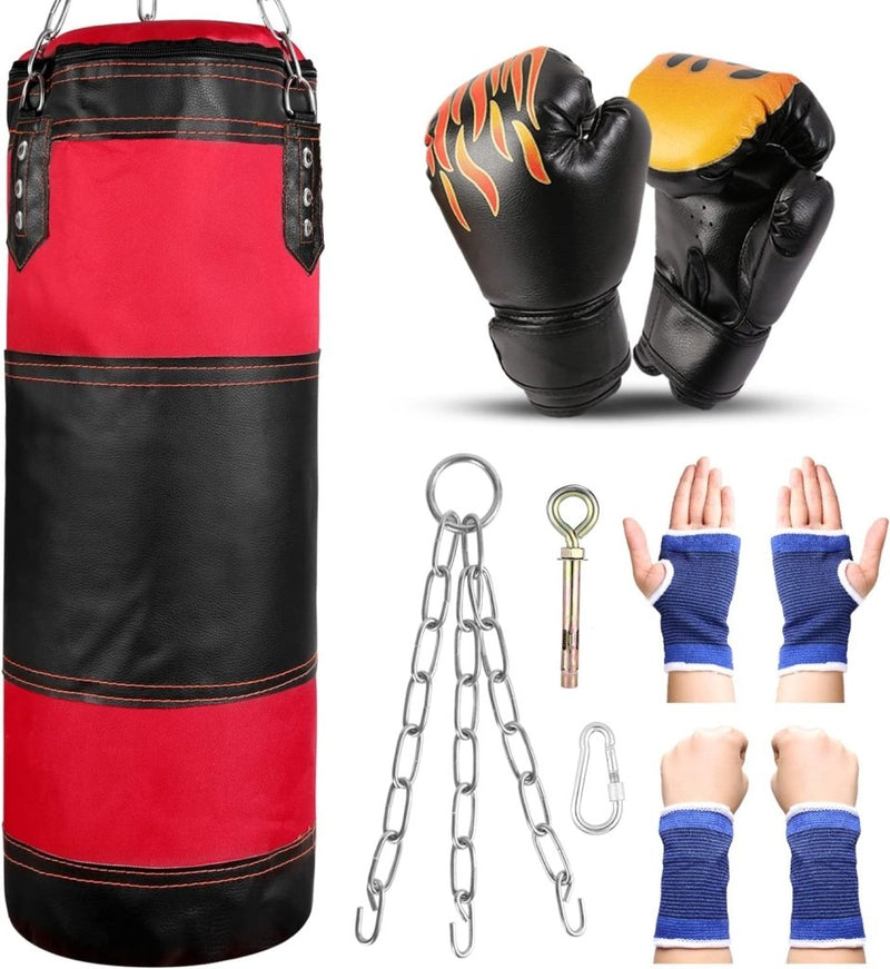 Laad afbeelding in Galerijviewer, Kinder bokszak set 7-in-1 ongevuld 60 cm - happygetfit.com
