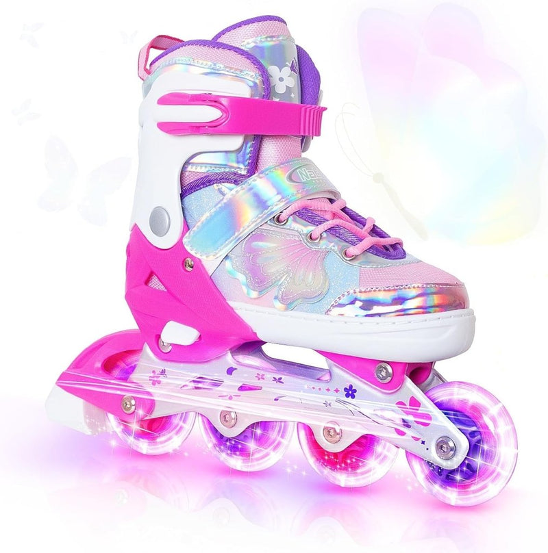Laad afbeelding in Galerijviewer, Kinder inline skates voor meisjes jongens - Blades Roller voor kinderen leeftijd 4 5 6 7- Verstelbaar All Light Up Wheel Indoor Outdoor Sport Verjaardagscadeau voor zoon en kleinzoon - happygetfit.com
