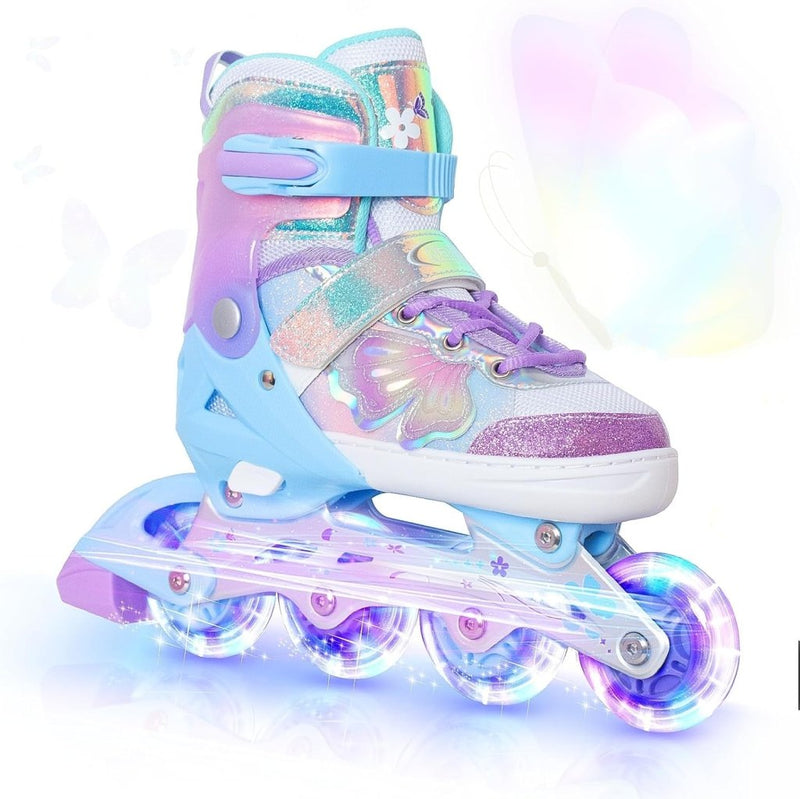 Laad afbeelding in Galerijviewer, Kinder inline skates voor meisjes jongens - Blades Roller voor kinderen leeftijd 4 5 6 7- Verstelbaar All Light Up Wheel Indoor Outdoor Sport Verjaardagscadeau voor zoon en kleinzoon - happygetfit.com
